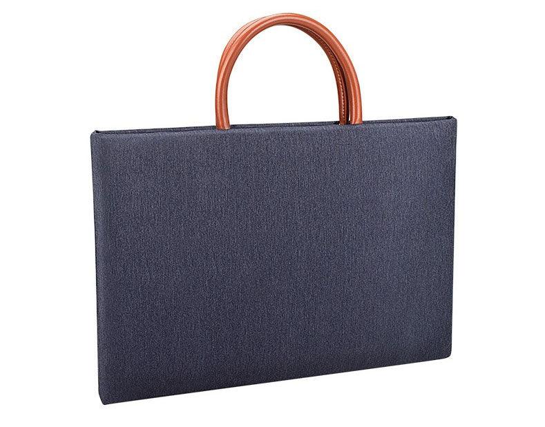 Men's Casual Waterproof Breathable Soft Leather Handle Laptop Bag-NavyBlue - Obeezi.com