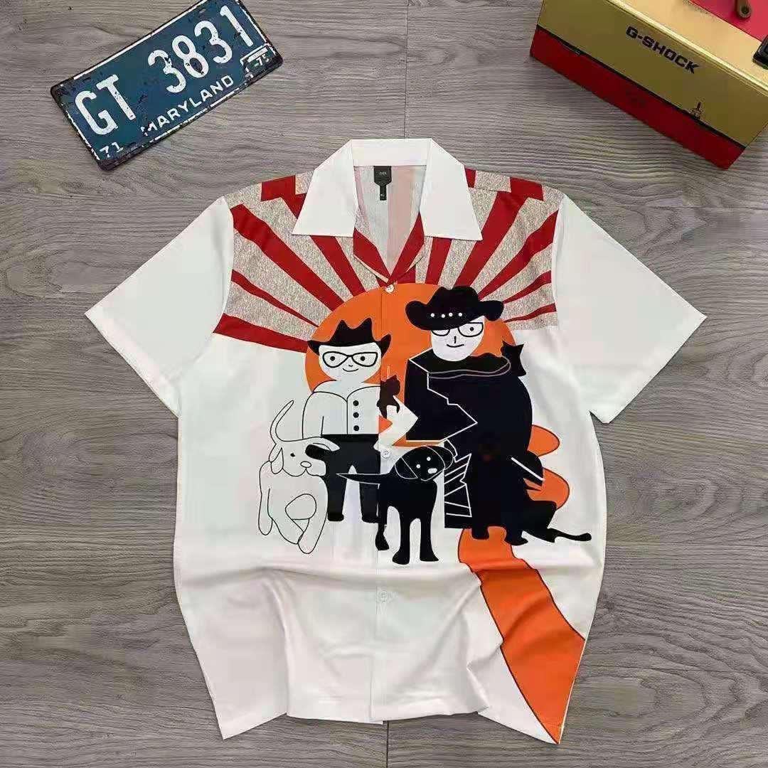 Men's Lifestyle Animated Designed Aloha Shirt - White - Obeezi.com