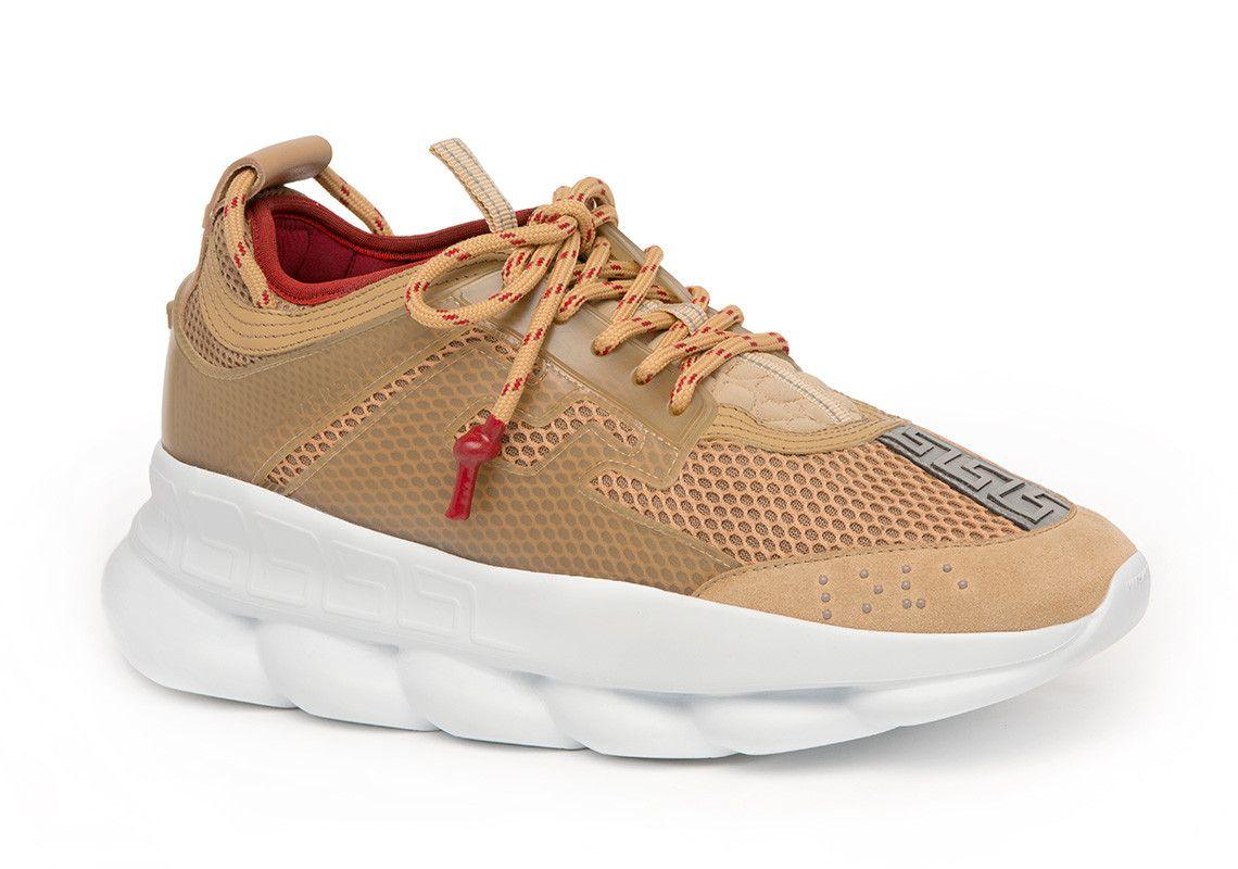 Men's Versace Brown Leather Sneakers - Obeezi
