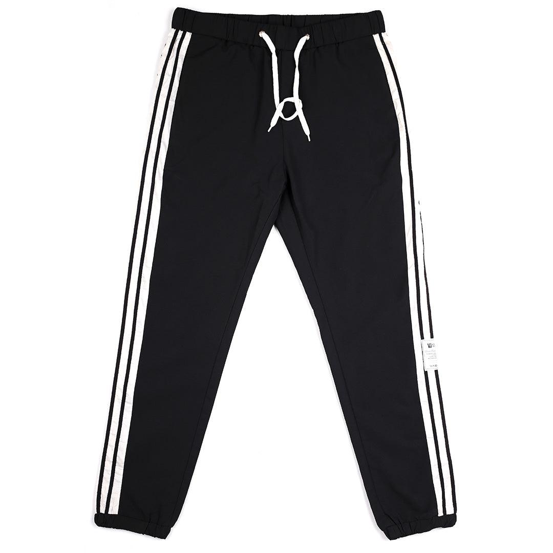 Men's Vogue Breathable Black Joggers with side White Design - Black - Obeezi.com
