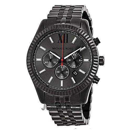 Michael Kors All Black Large Lexington Chronograph Bracelet Watch MK8320 - Obeezi.com