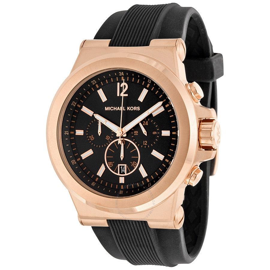 MICHAEL KORS DYLAN MK8184 Chronograph Black Dial Black Rubber Men's Watch - Obeezi.com