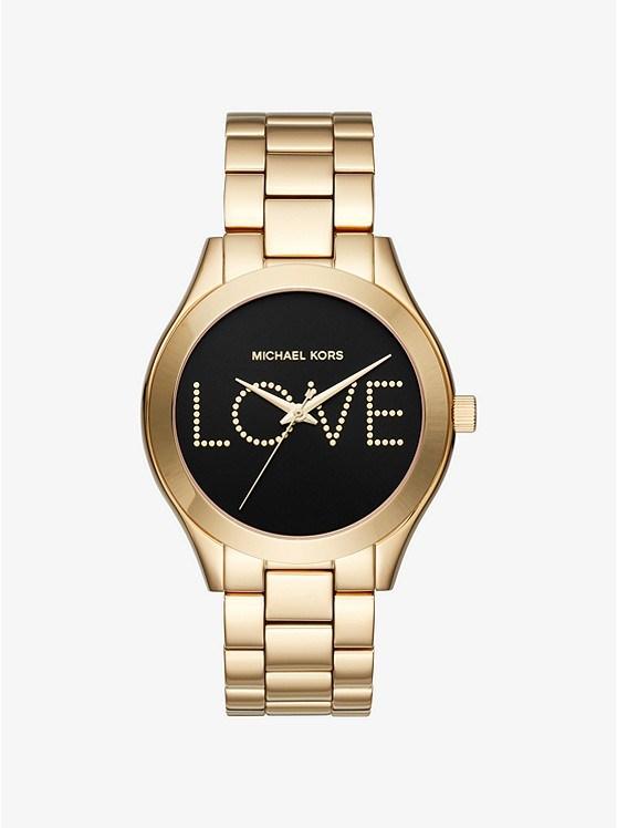 Michael Kors MK3803 Black Yellow Gold Watch - Obeezi.com