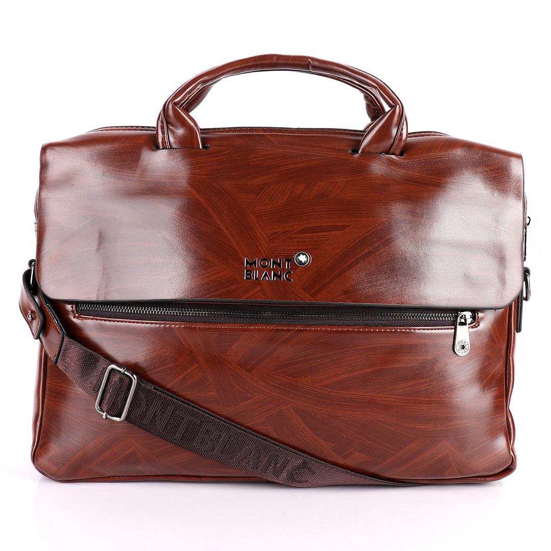 Mont Blanc Men's Formal Genuine Leather Bag- Brown - Obeezi.com