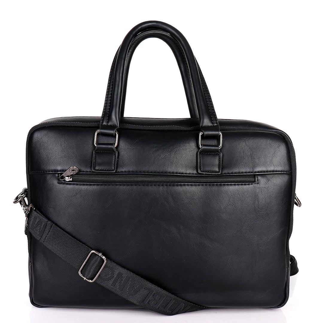 Mont Blanc Vintage Brown Leather Briefcase With Original Shoulder Strap. Black - Obeezi.com
