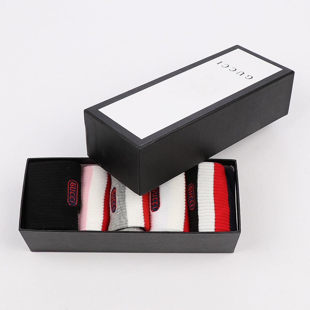 Multicolored 5 In 1 Designer Crested Socks - Obeezi.com