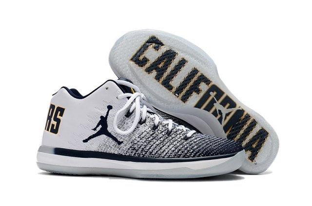 N A J XXXI 31 Low California Golden Bears White Amarillo College Navy Men's Basketball Sneakers - Obeezi