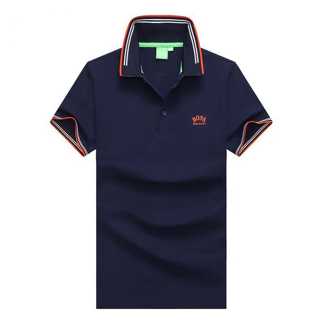 Navy-Blue HUG Original Cotton Logo Polo - Obeezi.com