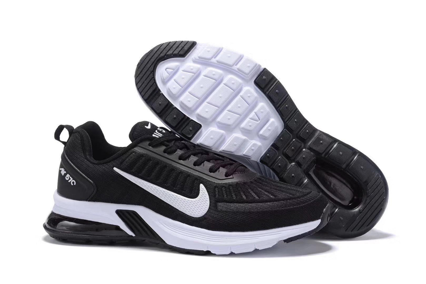 NK 570 Essentials Ultra Black/White Mens Running Sneakers - Obeezi