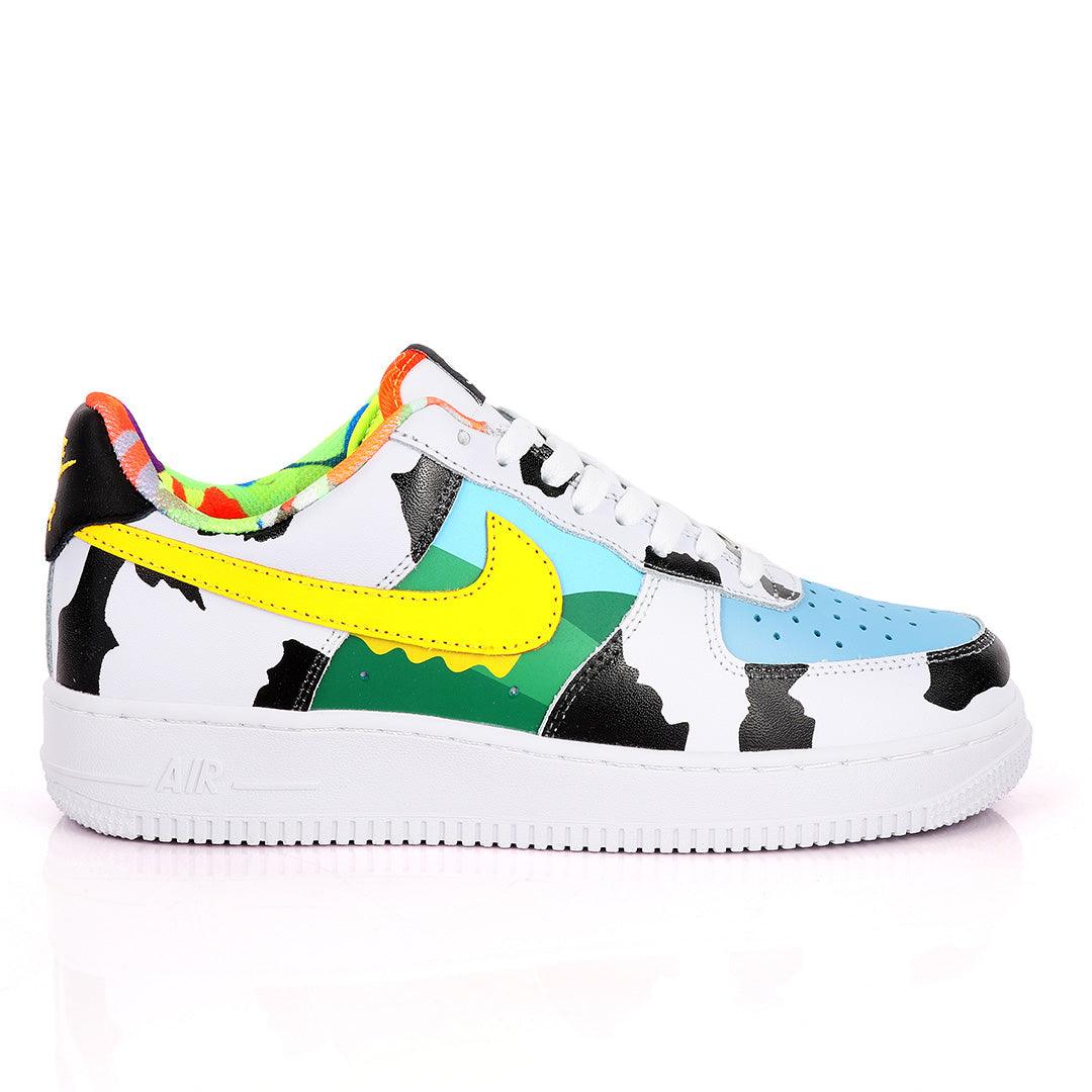 NK Force 1 SQC Low Premium Template Designed White Sneakers - Obeezi