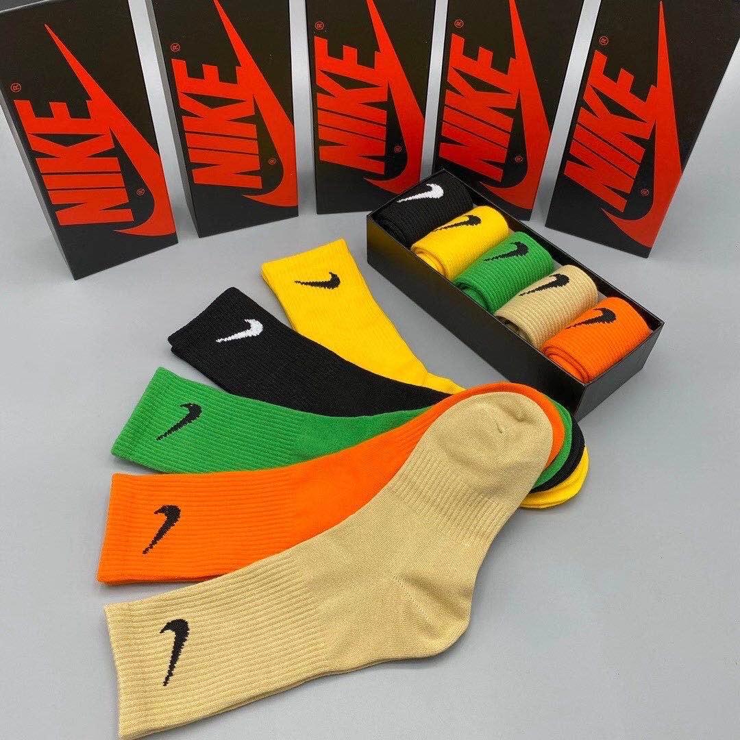 NK Logo Designed 5 In 1 Cotton Socks - Obeezi.com