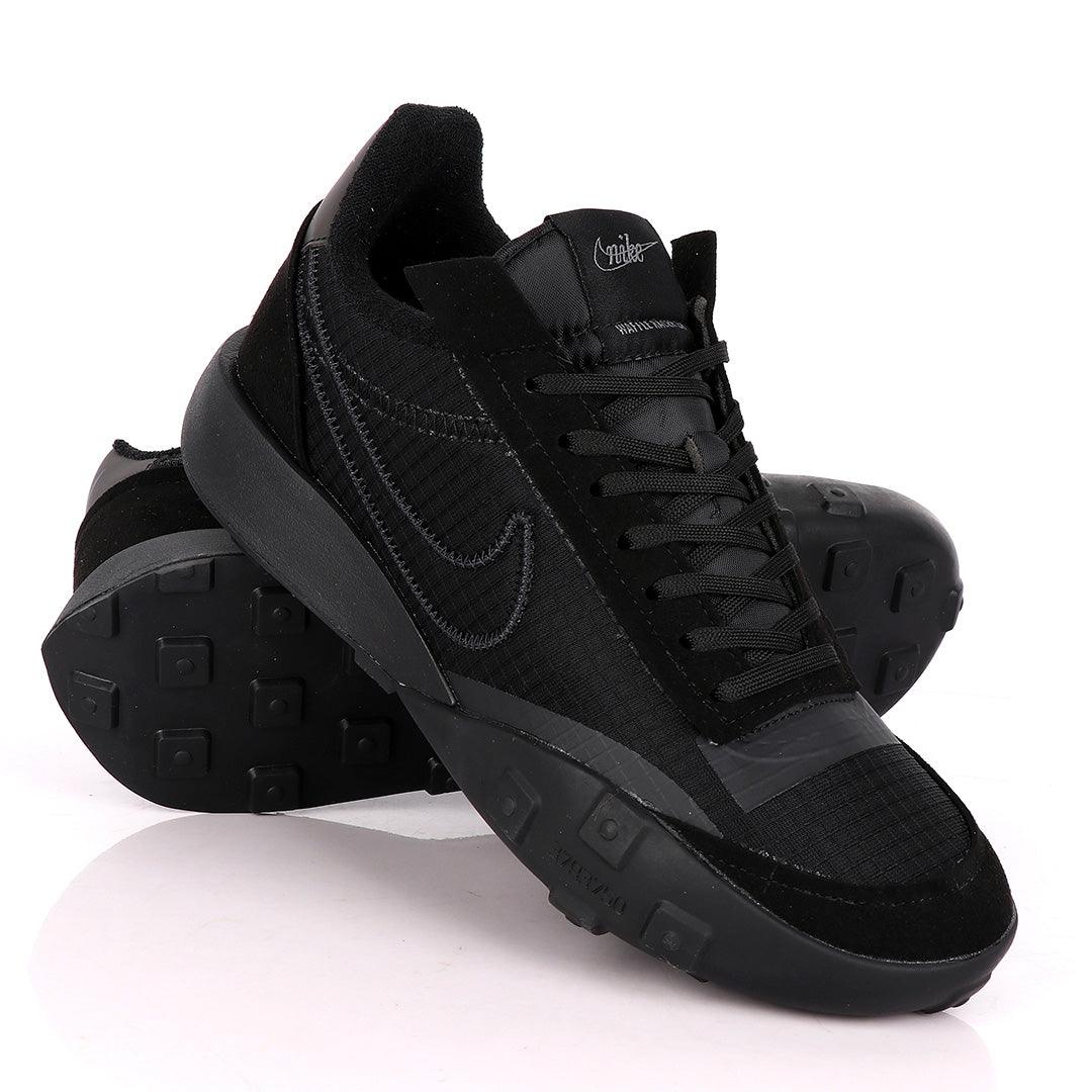 NK Waffle Racer All Black Sneakers - Obeezi