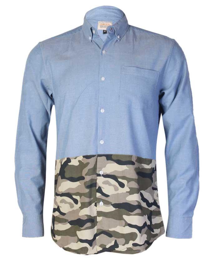 Obeezi blue Ray Mid-Camo Shirt - Obeezi