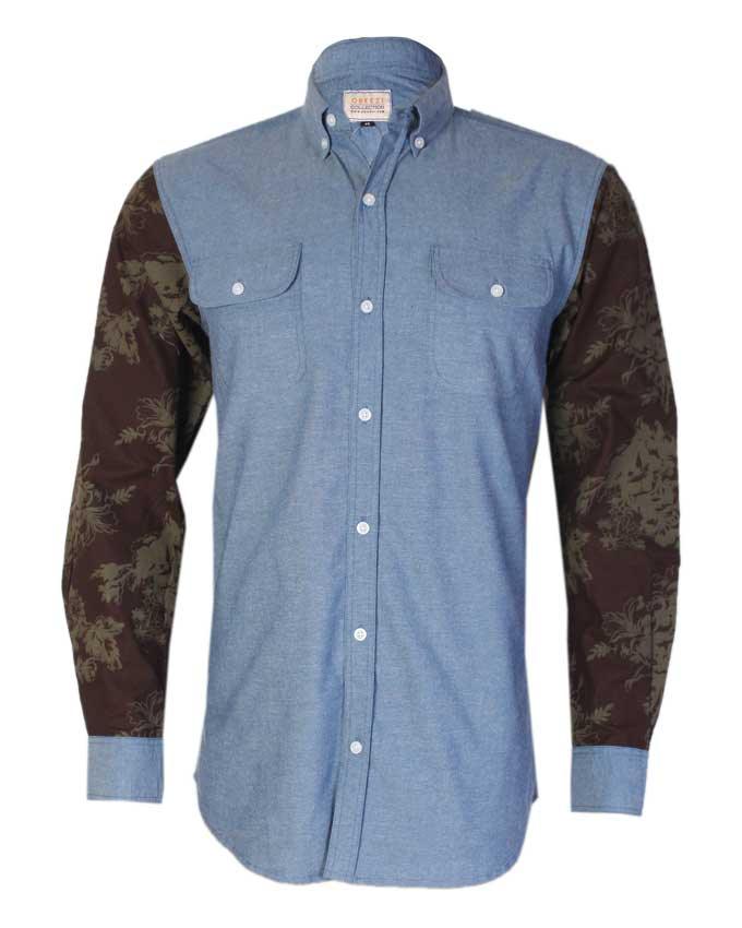 Obeezi Classic Dual color flowery Long sleeve shirt - Obeezi