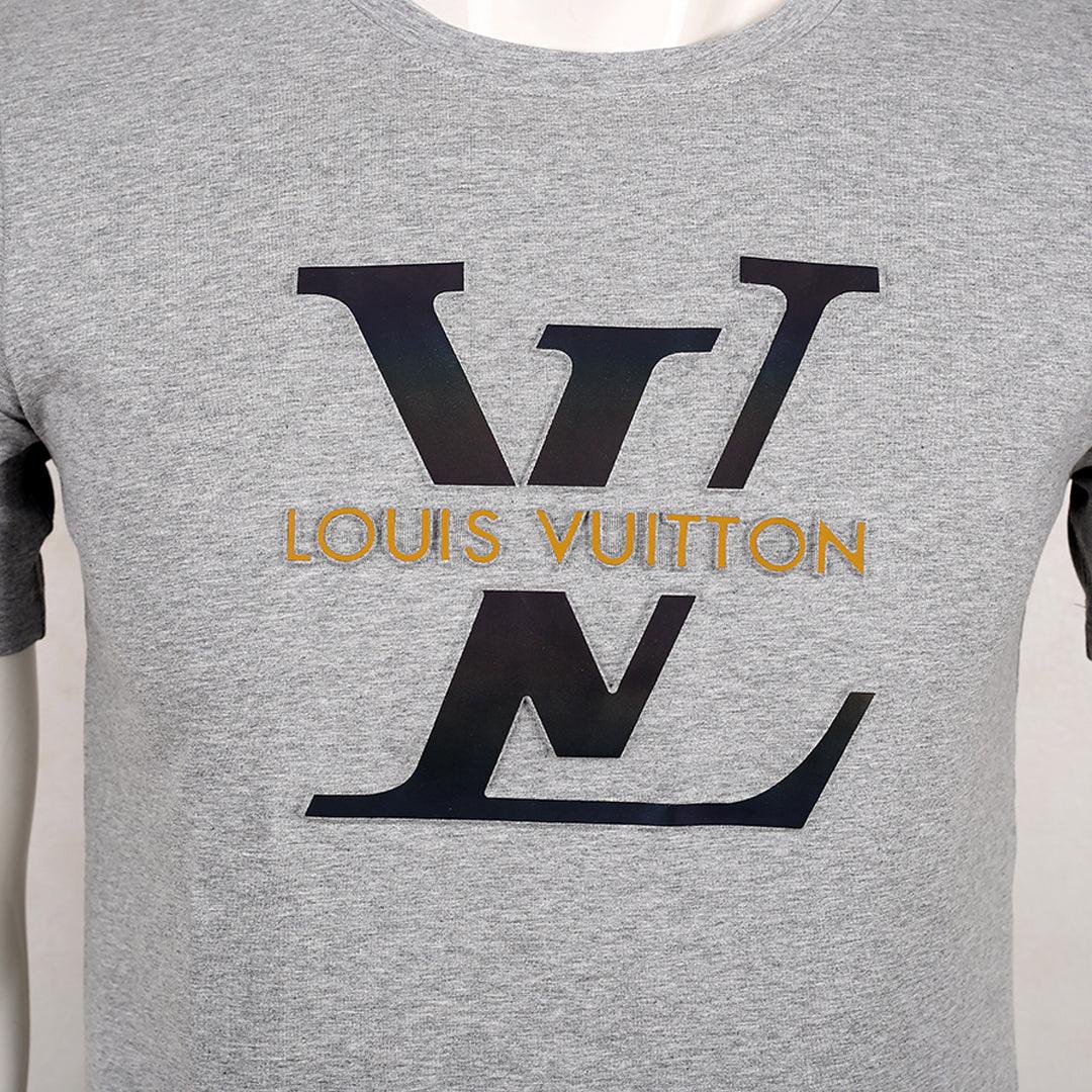 Original LV Round Neck T-Shirt- Ash - Obeezi.com