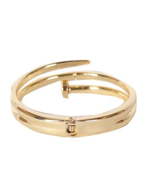 Patterned Crystal Bracelet- Gold - Obeezi.com