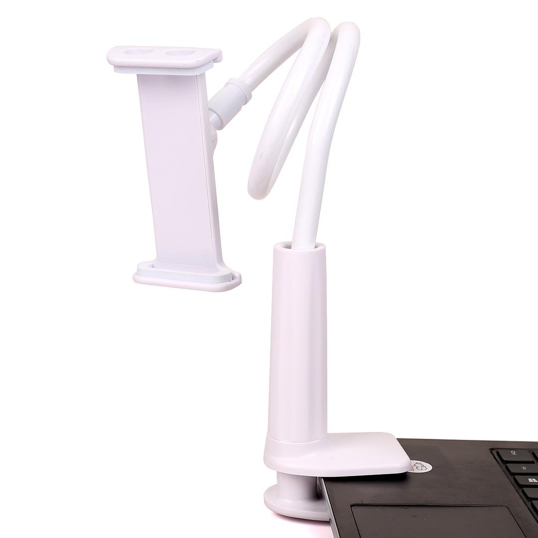 Phone Holder Mount Stand With Long Bracket Arm- White - Obeezi.com