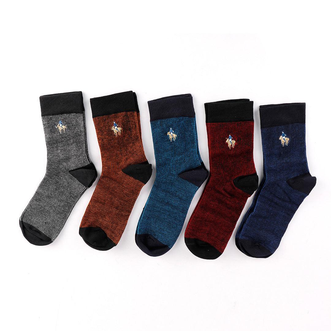 PRL Crested 5 in 1 Black NavyBlue Red Brown and Ash Socks - Obeezi.com
