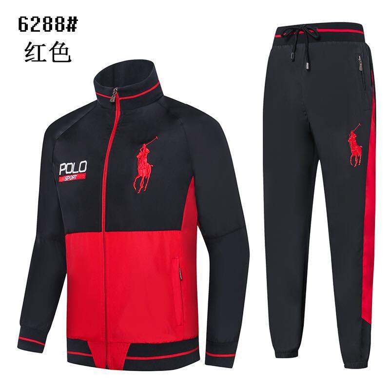 PRL Men's Sport Tracksuit With Pony Black and Red - Obeezi