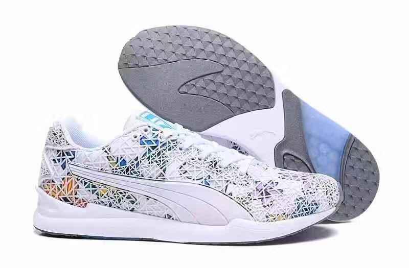 Puma XS500 TK Graphic Limestone White-Blue Sneakers - Obeezi