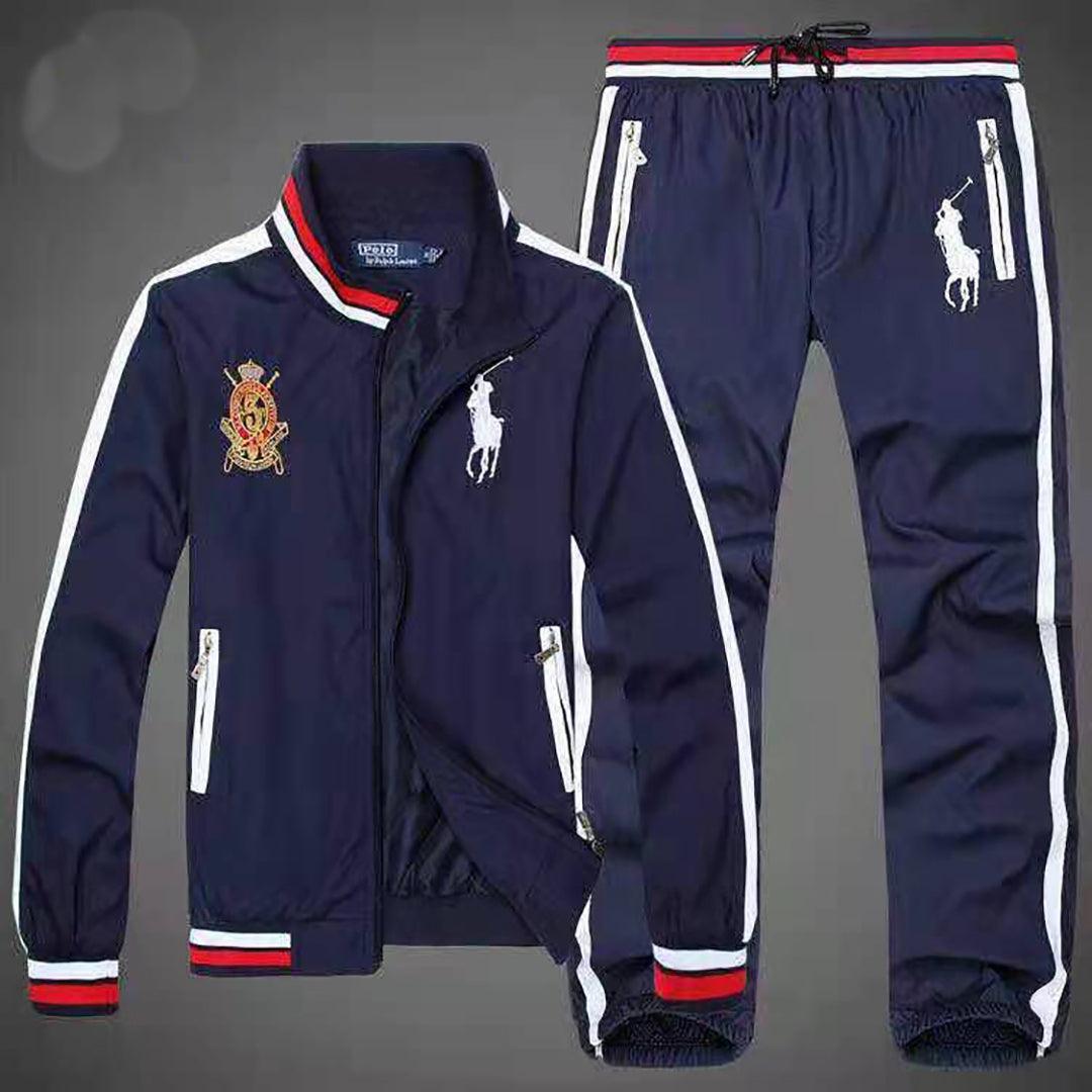 Ralpo Two Piece Cotton Designed Track Suit - NavyBlue - Obeezi.com