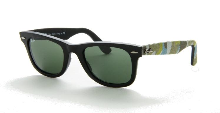 Ray Ban Camouflage Wayfarer RB 2140 6065 Matte Black Sunglasses - Obeezi.com