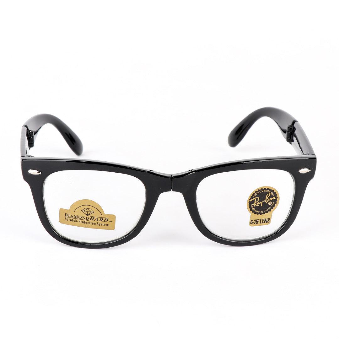 Ray-Ban Foldable Wayfarer Black And Transparent Lens Sunglasses - Obeezi.com