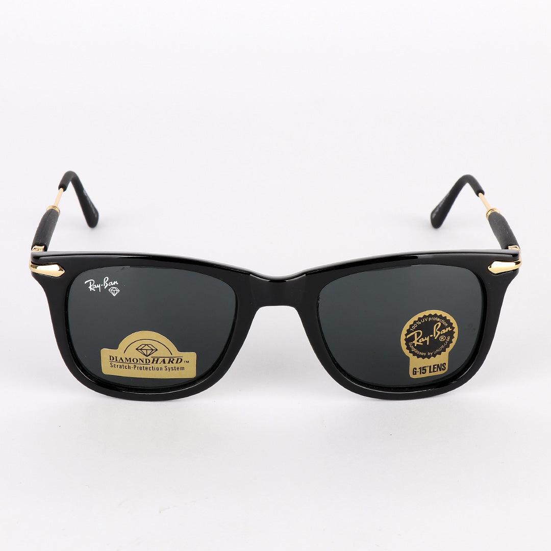 Ray-Ban Luxury Diamond G-15 Lens Black And Gold Sunglasses - Obeezi.com