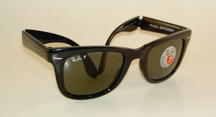 Ray Ban Sunglasses Folding Wayfarer RB 4105 601/58 Polarized Green 50mm - Obeezi.com