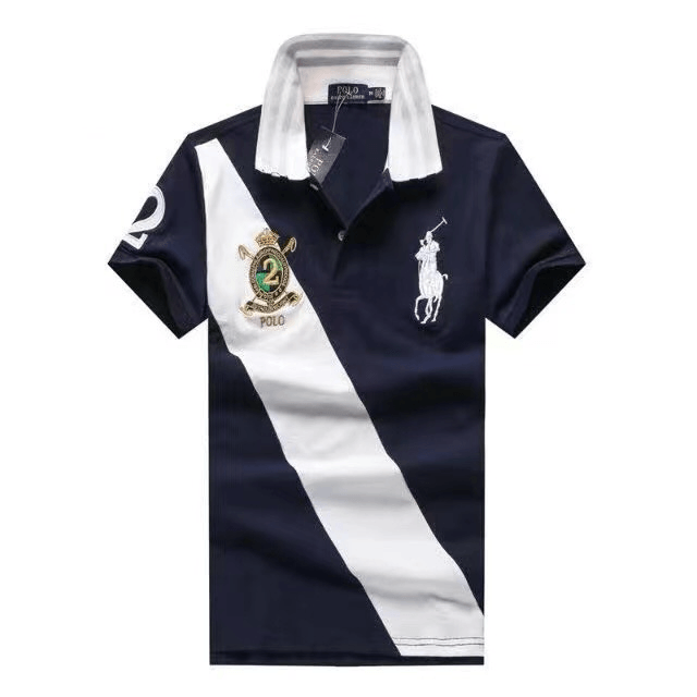 RL Custom Fit Crown Big Pony Team 1967 Blue and White polo Shirt - Obeezi