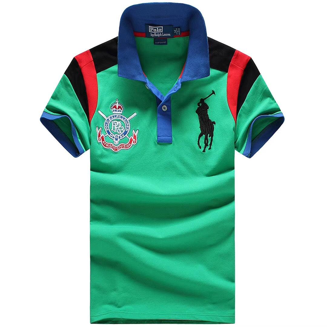RL Custom Fitted Athlectic Division Green Polo Shirt - Obeezi