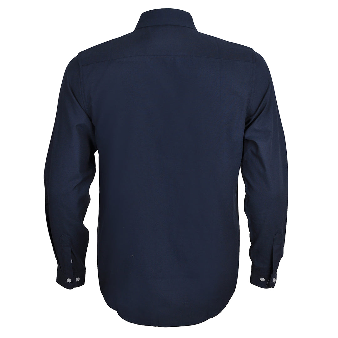 Side Logo Button Down Shirt - Navy Blue - Obeezi.com