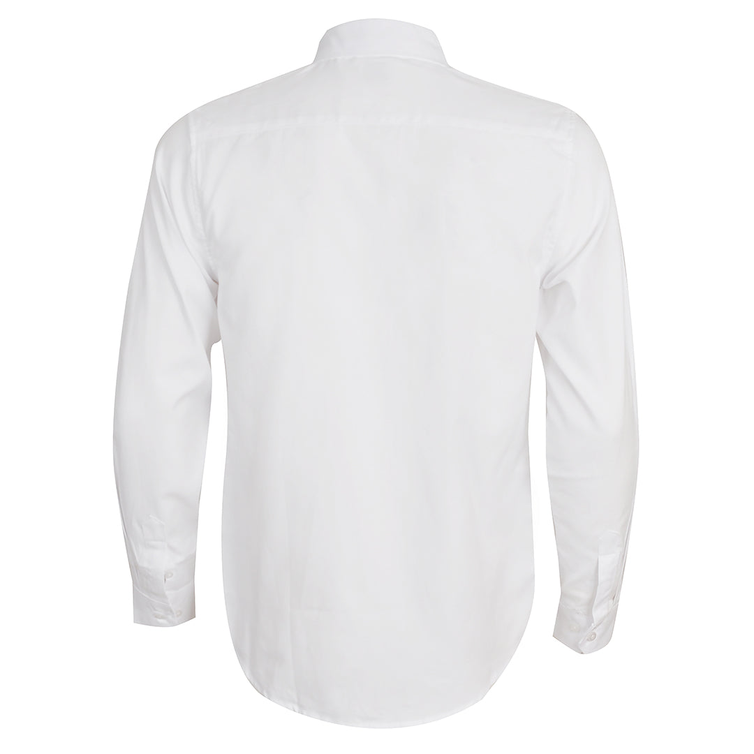 Side Logo Button Down Shirt- White - Obeezi.com