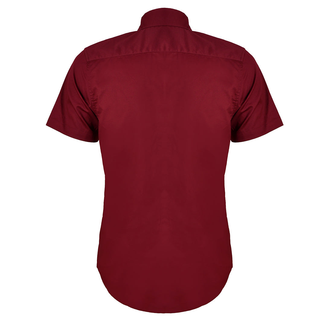 Side Logo Front Bold Strip Shirt- Wine - Obeezi.com
