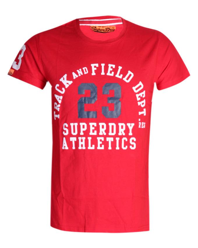 Super Dry Athletics 23 Track and Field T-shirt- Red - Obeezi