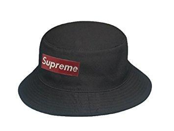 Supreme cotton embroidered Logo Bucket Hat -Black - Obeezi.com