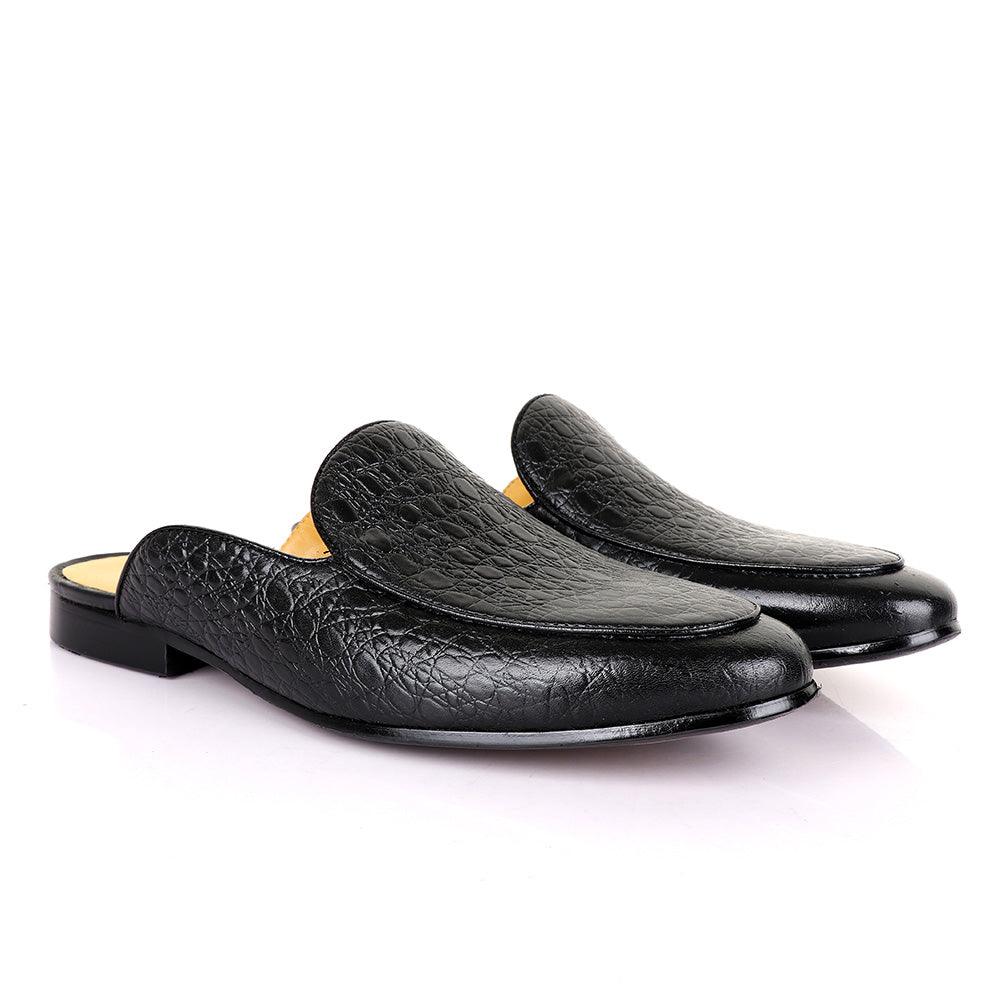 Terry Taylors Classic Croc Black Mole Leather Shoe - Obeezi