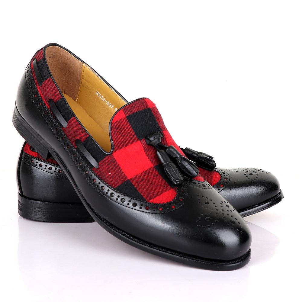 Terry Taylors Men's Leather Designer Dress Shoes-Black - Obeezi