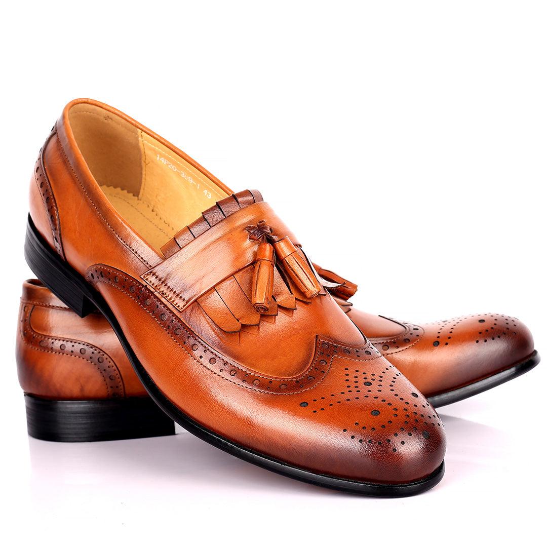 Tford Formal Comfort Brown Men's Fringe Shoes - Obeezi.com