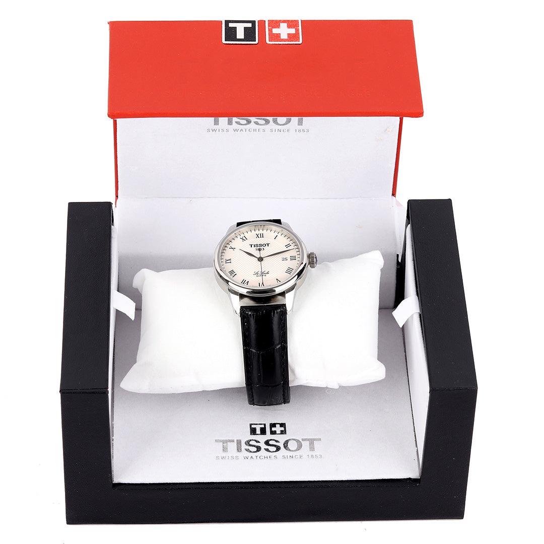Tissot Lelode Powermatic 80 Automatic Black Leather Watch - Obeezi.com