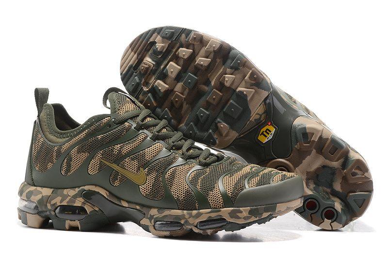 Tn Ultra Wolf Grey Camouflage Sneakers-Dark Green - Obeezi