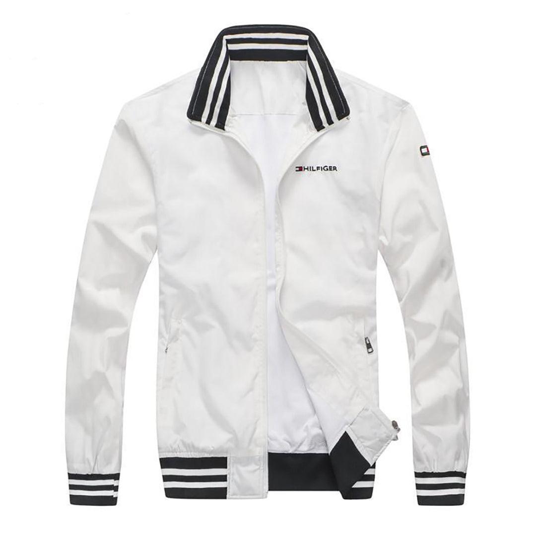 Tom Men's Front Logo Designed Regatta Jacket-White - Obeezi.com