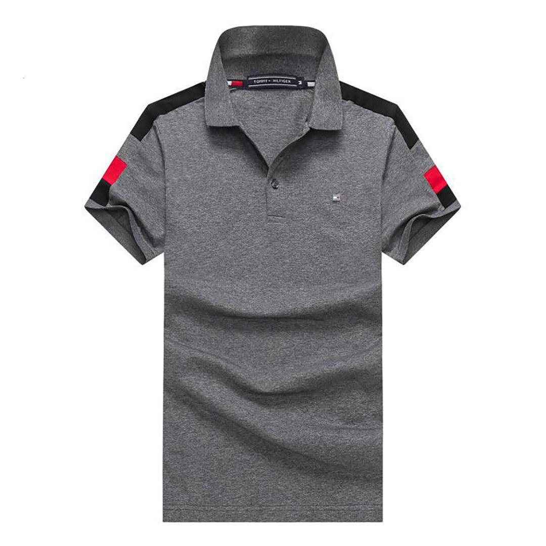 Tom Regular Fit Script Logo Polo-GRY - Obeezi.com