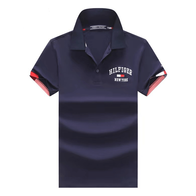 Tommy HF Side crested Flag Logo Polo- Navyblue - Obeezi.com