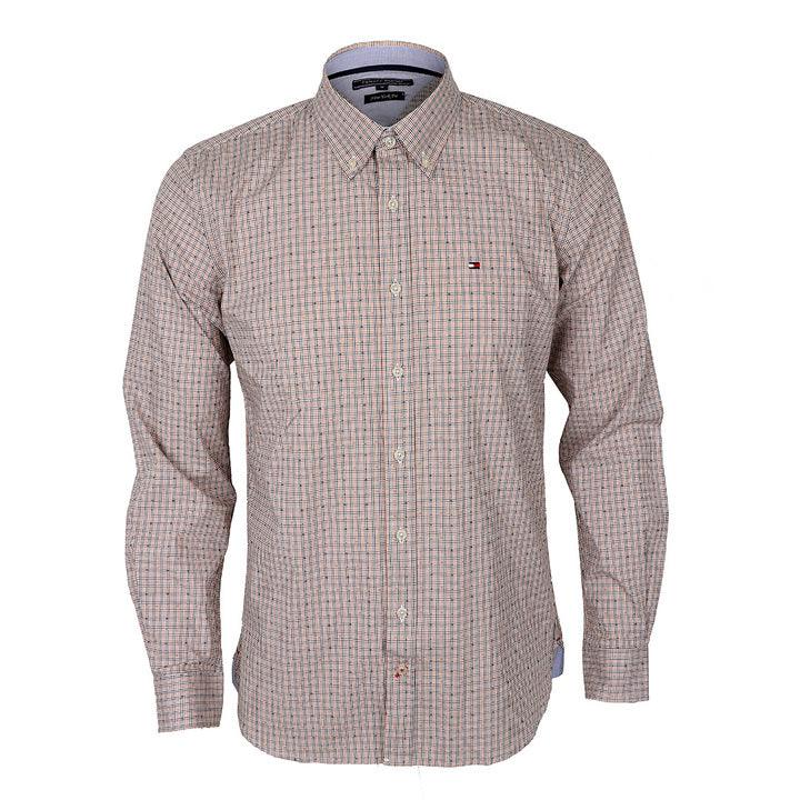 Tommy Hilfiger Checkered Custom Brown Long sleeve Shirt - Obeezi