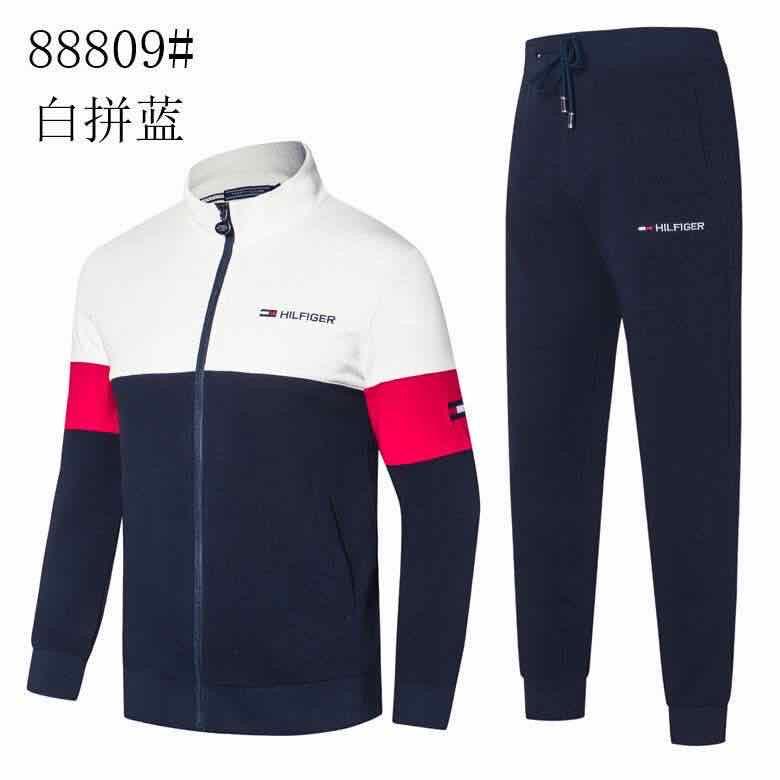 Tommy Hilfiger Simplify Design White And Navy Blue Tracksuit - Obeezi