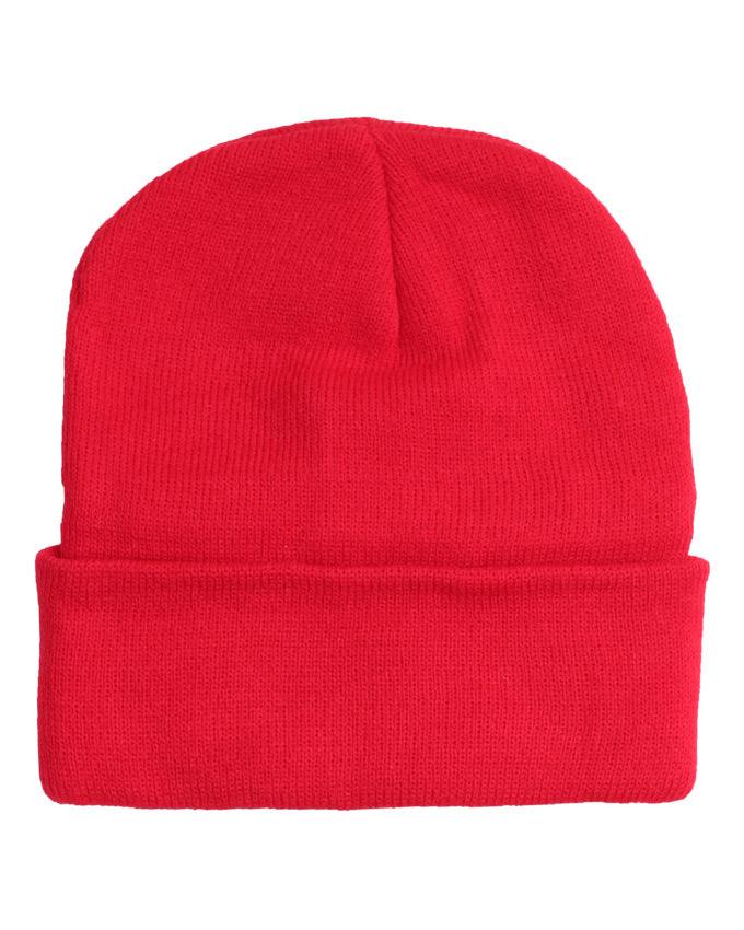 Tommy Hilfiger Unisex Script Logo Signature Embroidery Skully head warmer cap- RED - Obeezi.com