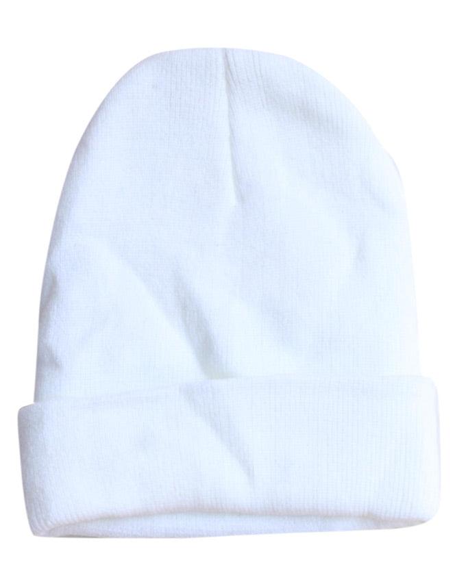 Tommy Hilfiger Unisex Script Logo Signature Embroidery Skully head warmer cap- White - Obeezi.com