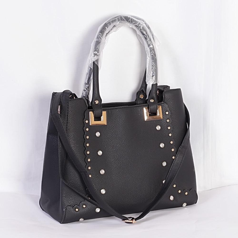 Top Quality Women Designer Handbag With Details-Black - Obeezi.com