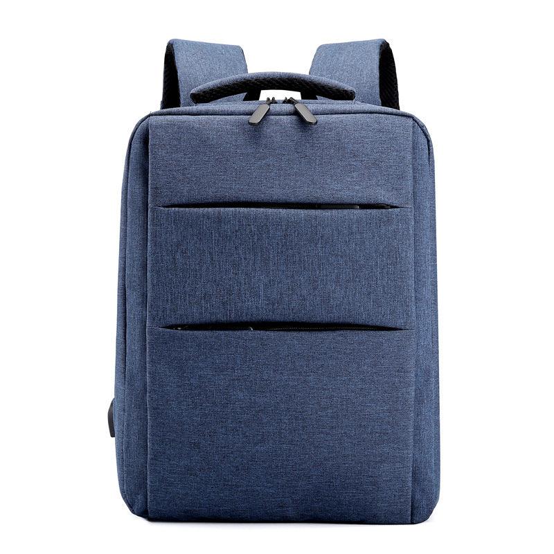 Trendy Oxford Front Double Zipper Designed Business BackPack-Blue - Obeezi.com